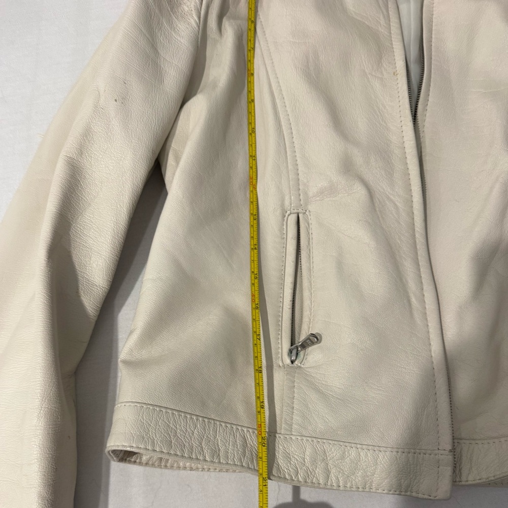 Vera Pelle Cream Leather Jacket - Picture 9 of 11